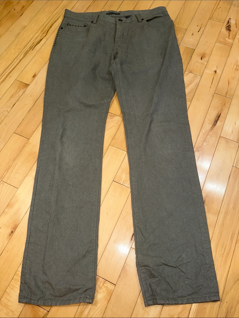 John Varvatos Grey- Green Straight Chinos